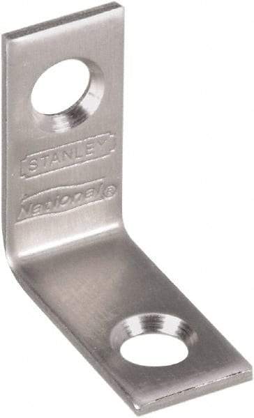 National Mfg. - 1" Long x 1/2" Wide, Stainless Steel, Corner Brace - Stainless Steel Coated - Americas Tooling