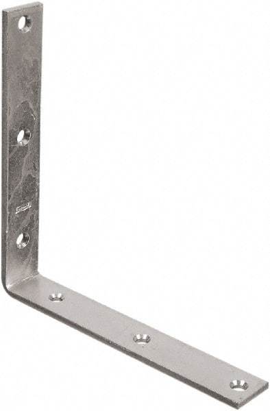 National Mfg. - 8" Long x 1-1/4" Wide, Steel, Corner Brace - Zinc Plated - Americas Tooling