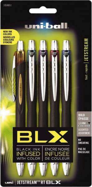 Uni-Ball - Roller Ball 1mm Retractable Pen - Blue & Black, Green & Black, Purple & Black, Brown & Black - Americas Tooling