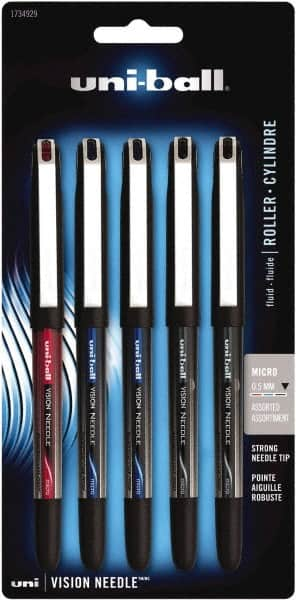 Uni-Ball - Roller Ball 0.5mm Stick Pen - Black, Red & Blue - Americas Tooling