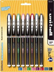 Uni-Ball - Roller Ball 0.8mm Stick Pen - Black, Blue, Black, Blue, Green, Orange, Pink, Purple & Red - Americas Tooling