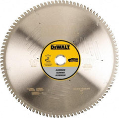 DeWALT - 14" Diam, 1" Arbor Hole Diam, 100 Tooth Wet & Dry Cut Saw Blade - Steel, Crosscutting Action, Standard Round Arbor - Americas Tooling