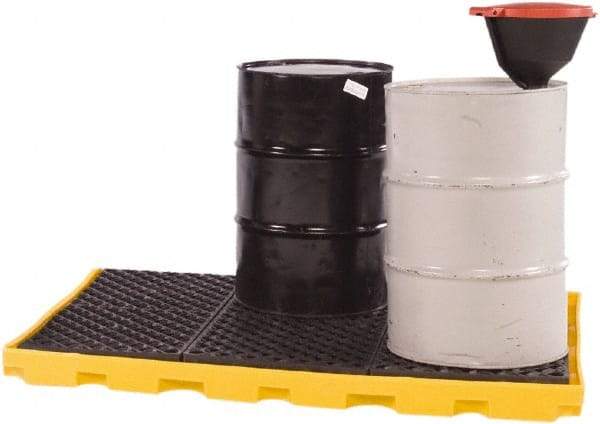 UltraTech - 66 Gal Sump, 9,000 Lb Capacity, 6 Drum, Polyethylene Spill Deck or Pallet - 75" Long x 50" Wide x 5" High, Low Profile, 2 x 3 Drum Configuration - Americas Tooling