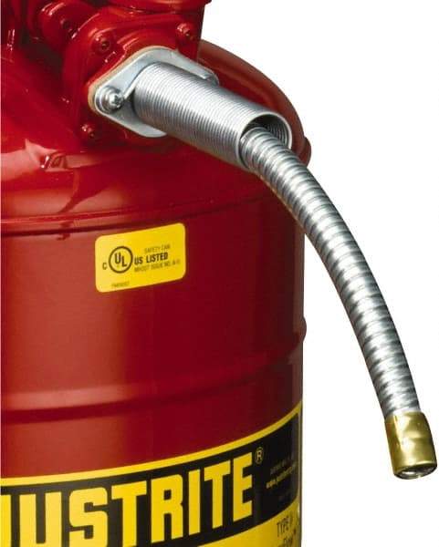 Justrite - 9 Inch Long, Safety Can Metal Flexible Nozzle - 5/8 Inch Diameter, Compatible with Type II Safety Cans - Americas Tooling