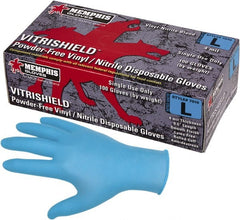 Disposable Gloves: Size Large, 4 mil, Nitrile Blue, 9-1/2″ Length, FDA Approved