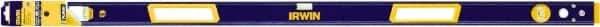 Irwin - Magnetic 48" Long 3 Vial Box Beam Level - Aluminum, Blue/Yellow, 1 Level & 2 Plumb Vials - Americas Tooling