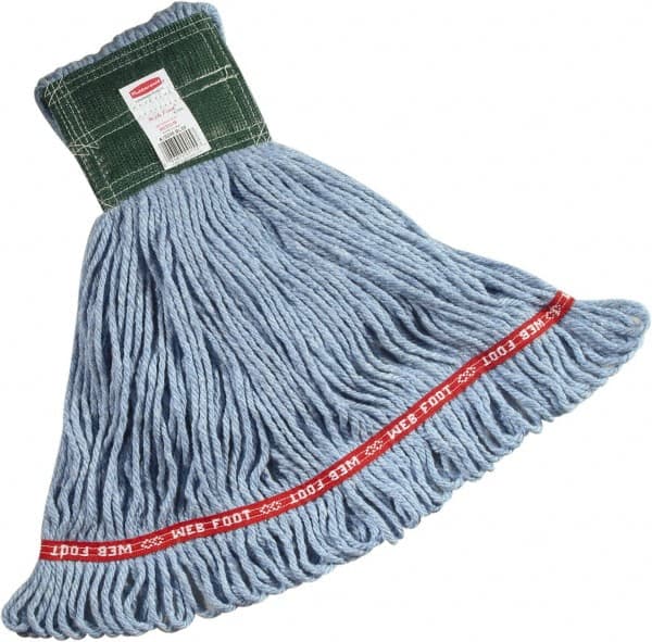 Rubbermaid - 1" Green Head Band, Medium Blended Fiber Loop End Mop Head - 4 Ply, Side Loading Connection - Americas Tooling