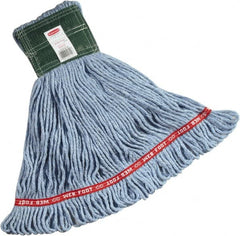 Rubbermaid - 1" Green Head Band, Medium Blended Fiber Loop End Mop Head - 4 Ply, Side Loading Connection - Americas Tooling