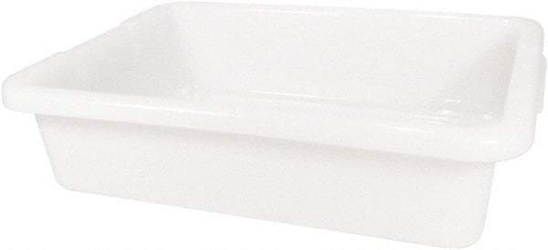 Rubbermaid - 4.6 Gal, White Polyethylene Tote Container - Nesting, 20" Long x 15" Wide x 5" High - Americas Tooling