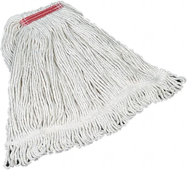 Rubbermaid - Red Head Band, Large Cotton Loop End Mop Head - 4 Ply, Screw On Connection - Americas Tooling