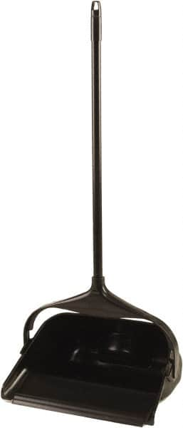 Rubbermaid - 11.3" Wide x 5" High Upright Dustpan - Plastic Body, 24-1/2" Handle, Black - Americas Tooling