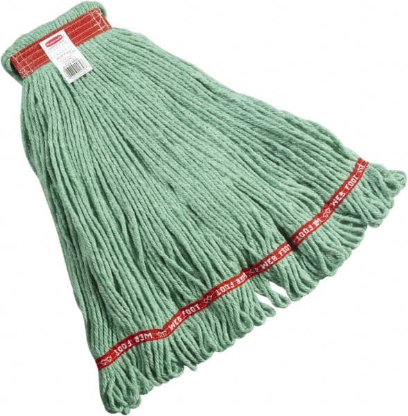 Rubbermaid - 1" Red Head Band, Large Blended Fiber Loop End Mop Head - 4 Ply, Side Loading Connection - Americas Tooling