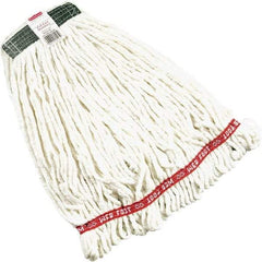 Rubbermaid - 1" Green Head Band, Medium Blended Fiber Loop End Mop Head - Side Loading Connection - Americas Tooling