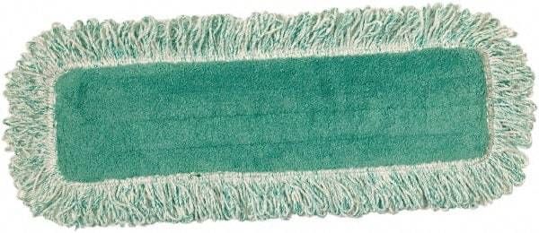 Rubbermaid - 508mm Long x 8" Wide Microfiber Dust Mop Head - Green, Fringed Head - Americas Tooling