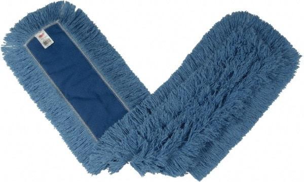 Rubbermaid - 48" Long x 5" Wide Cotton/Synthetic Dust Mop Head - Envelope Connection, Blue, Cut-End Head, Launderable - Americas Tooling