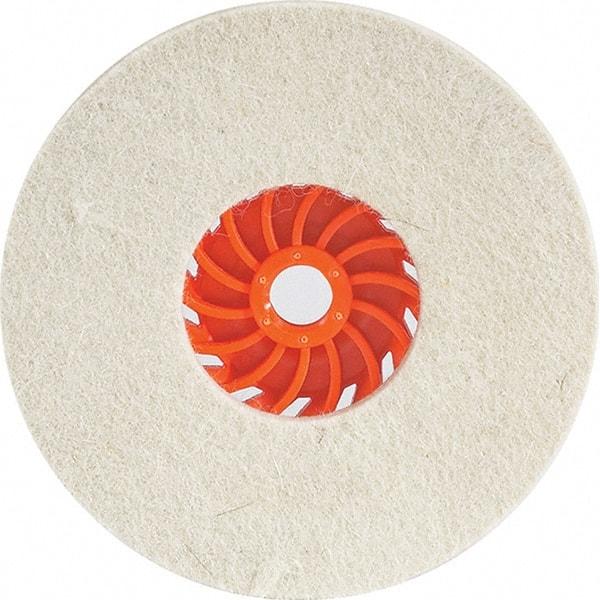 WALTER Surface Technologies - 5" Diam x 1/2" Thick Unmounted Buffing Wheel - Felt Cup Disc, 5/8-11 Arbor Hole, Hard Density - Americas Tooling