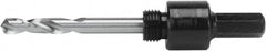 Irwin Blades - 9/16 to 1-3/16" Tool Diam Compatibility, Hex Shank, Steel Integral Pilot Drill, Hole Cutting Tool Arbor - 3/8" Min Chuck, Hex Shank Cross Section, Threaded Shank Attachment, For Hole Saws - Americas Tooling