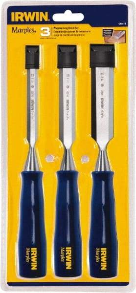 Irwin - 3 Piece Wood Chisel Set - Polypropylene, Sizes Included 1/2 to 1" - Americas Tooling