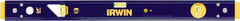 Irwin - 24" Long 3 Vial Box Beam Level - Aluminum, Blue/Yellow, 1 Level & 2 Plumb Vials - Americas Tooling