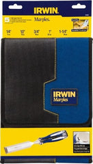 Irwin - 5 Piece Wood Chisel Set - Acetate, Sizes Included 1/4 to 1-1/4" - Americas Tooling