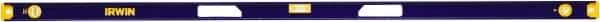 Irwin - Magnetic 72" Long 3 Vial I-Beam Level - Aluminum, Blue/Yellow, 1 Plumb & 2 Level Vials - Americas Tooling