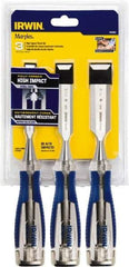 Irwin - 3 Piece Wood Chisel Set - Acetate, Sizes Included 1/2 to 1" - Americas Tooling