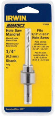 Irwin Blades - 9/16 to 1-3/16" Tool Diam Compatibility, Hex Shank, Steel Integral Pilot Drill, Hole Cutting Tool Arbor - 3/8" Min Chuck, Hex Shank Cross Section, Quick-Change Attachment, For Hole Saws - Americas Tooling