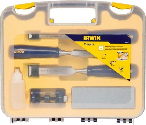 Irwin - 6 Piece Wood Chisel Set - Polypropylene, Sizes Included 1/2 to 1" - Americas Tooling