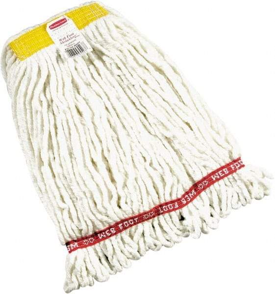 Rubbermaid - 1" Yellow Head Band, Small Blended Fiber Loop End Mop Head - Side Loading Connection - Americas Tooling