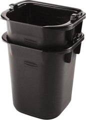 Rubbermaid - 5 Qt, 215.9mm High, Plastic Rectangular Black Single Pail - Handle Included, 190.5mm Top Length x 234.95mm Top Width - Americas Tooling