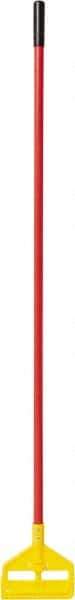 Rubbermaid - 60" Standard Fiberglass Clamp Jaw Mop Handle - 1" Mop Head Band, Plastic Connector, Use with Wet Mops - Americas Tooling