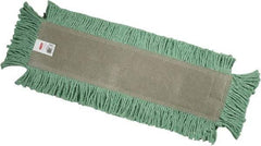 Rubbermaid - 24" Long x 5" Wide Cotton/Synthetic Dust Mop Head - Envelope Connection, Green, Cut-End Head - Americas Tooling