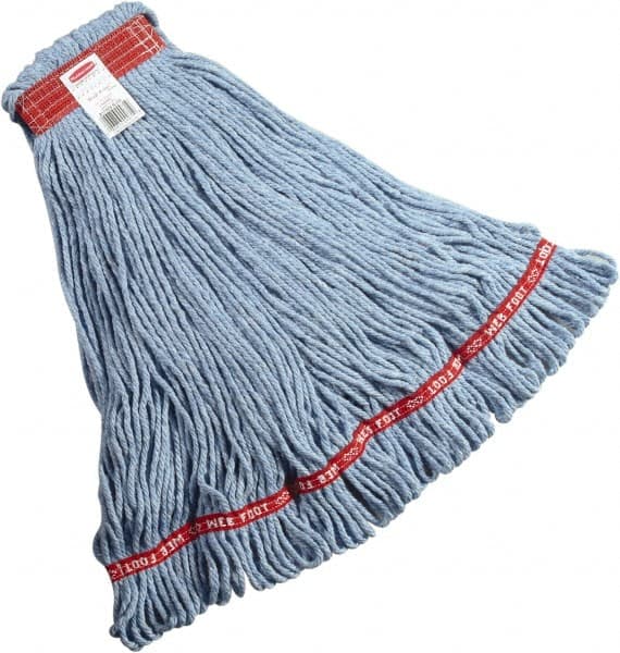 Rubbermaid - 1" Red Head Band, Large Blended Fiber Loop End Mop Head - 4 Ply, Side Loading Connection - Americas Tooling