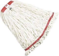 Rubbermaid - Red Head Band, Large Blended Fiber Loop End Mop Head - 4 Ply, Screw On Connection - Americas Tooling