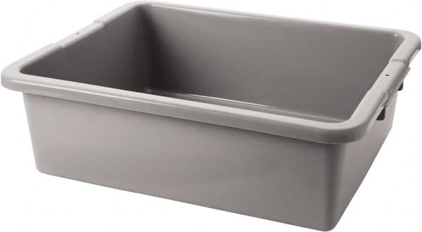 Rubbermaid - 4.6 Gal, Gray Polyethylene Tote Container - Nesting, 20" Long x 15" Wide x 5" High - Americas Tooling