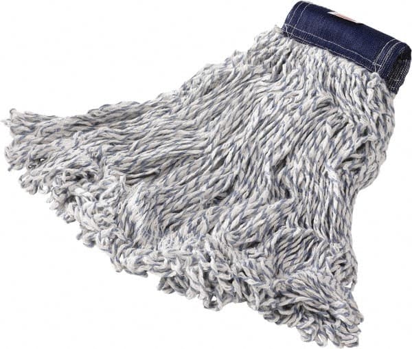 Rubbermaid - Blue Head Band, Large Blended Fiber Loop End Mop Pad - Quick Change Connection - Americas Tooling