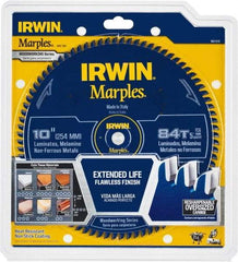 Irwin Blades - 10" Diam, 5/8" Arbor Hole Diam, 84 Tooth Wet & Dry Cut Saw Blade - Carbide-Tipped, Finishing Action, Standard Round Arbor - Americas Tooling