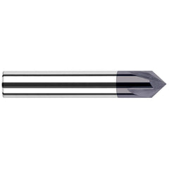 Harvey Tool - 3/8" Diam 150°/30° 2-Flute Single End Solid Carbide Chamfer Mill - Exact Industrial Supply