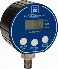 SSI Technologies - 3" Dial, 1/4 Thread, 0-15 Scale Range, Pressure Gauge - Lower Connection Mount, Accurate to 0.0025% of Scale - Americas Tooling