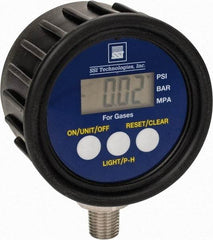 SSI Technologies - 2-1/2" Dial, 1/4 Thread, 0-100 Scale Range, Pressure Gauge - Lower Connection Mount, Accurate to 1% of Scale - Americas Tooling