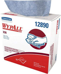 WypAll - X90 Dry Shop Towel/Industrial Wipes - Pop-Up, 16-3/4" x 8-1/4" Sheet Size, Blue - Americas Tooling