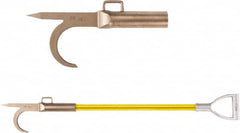 Ampco - 3 Lb Head Pike Pole with Hook - 48" OAL, 33" Long Handle, Fiberglass Straight Handle, 15" Long Head - Americas Tooling