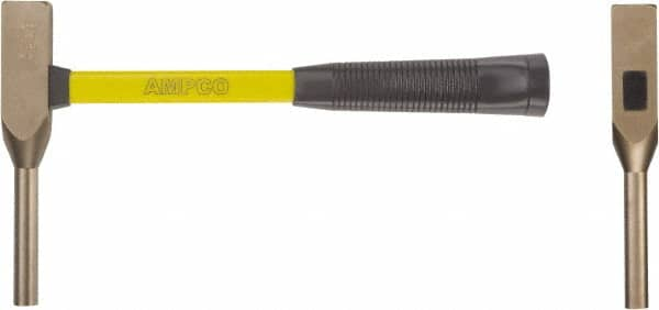 Ampco - Nonsparking Backing Out Hammer - 14" OAL, 14" Long Fiberglass Handle, 1/2" Face Diam - Americas Tooling