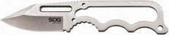 SOG Specialty Knives - 2-19/64" Long Blade, 5Cr15MoV Stainless Steel, Fine Edge, Fixed Blade Knife - 5.9" OAL, Stainless Steel Handle, Includes Hard Molded Nylon Sheath - Americas Tooling