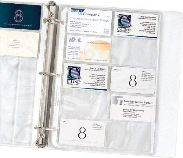 C-LINE - 10 Piece Clear Business Card/ID Protectors - 11-1/4" High x 8-1/8" Wide - Americas Tooling