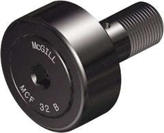 McGill - 30mm Roller Diam x 14mm Width, 12mm Stud Diam x 25mm Length, Crowned Sealed Stud Cam Follower with Hex - Steel, 14mm Thread Length, M12x1.5 Thread, 40mm OAL, 2,491 Lb Dynamic Cap, 3,440 Lb Static Cap - Americas Tooling