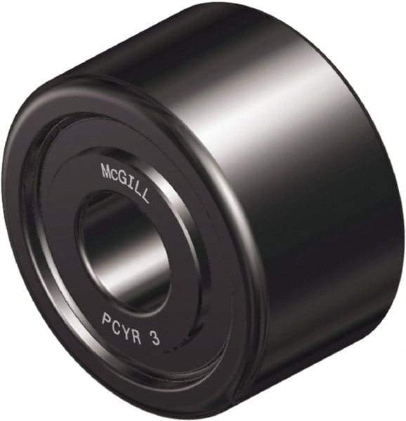 McGill - 1-1/8" Bore, 3-1/2" Roller Diam x 2" Roller Width, Steel Plain Yoke Roller - 14,300 Lb Dynamic Load Capacity, 2.06" Overall Width - Americas Tooling