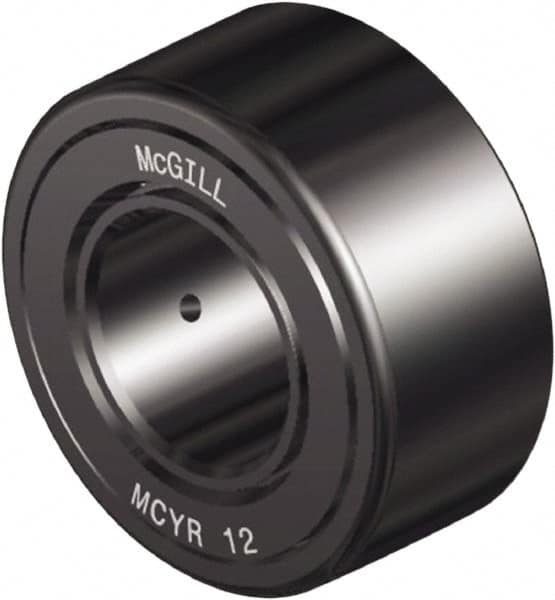 McGill - 8mm Bore, 24mm Roller Diam x 14mm Width, Steel Crowned Sealed Yoke Roller - 2,161 Lb Dynamic Load Capacity, 15mm Overall Width - Americas Tooling