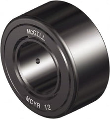 McGill - 20mm Bore, 47mm Roller Diam x 24mm Width, Steel Crowned Yoke Roller - 5,776 Lb Dynamic Load Capacity, 25mm Overall Width - Americas Tooling