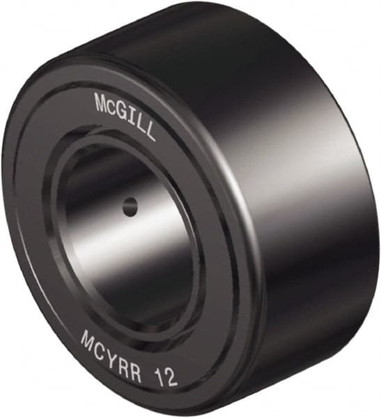 McGill - 40mm Bore, 80mm Roller Diam x 35mm Width, Steel Crowned Sealed Yoke Roller - 9,326 Lb Dynamic Load Capacity, 32mm Overall Width - Americas Tooling